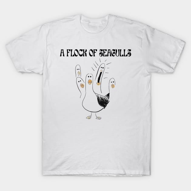 Retro A Flock of Seagulls T-Shirt by Clever Alnita